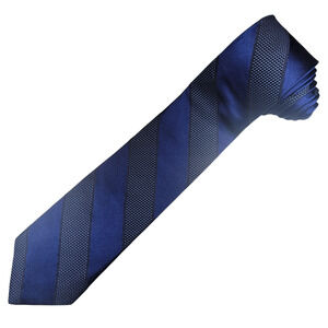 Brooks Brothers 346 Repp Tie Pure Silk Made In The USA Blue & Black‎ 60" x 3.25"